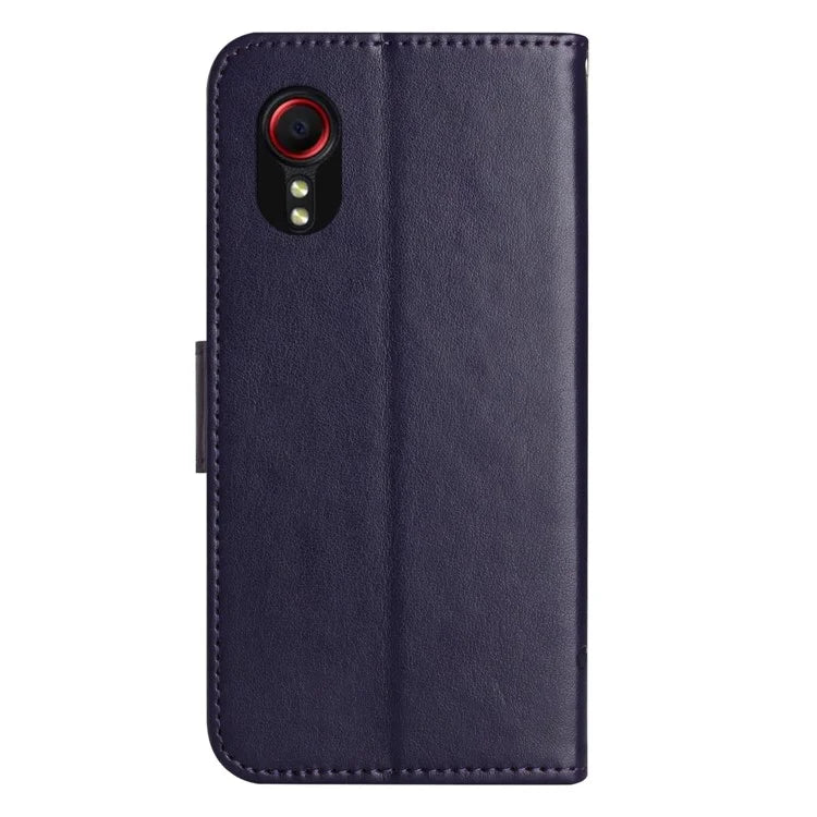 For Samsung Galaxy Xcover 7 Cell Phone Case Drop Resistant Imprinted PU Leather Wallet Cover