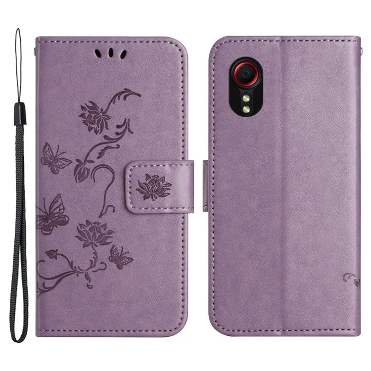 For Samsung Galaxy Xcover 7 Cell Phone Case Drop Resistant Imprinted PU Leather Wallet Cover