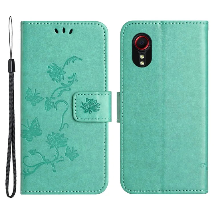 For Samsung Galaxy Xcover 7 Cell Phone Case Drop Resistant Imprinted PU Leather Wallet Cover