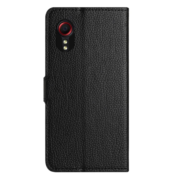 For Samsung Galaxy Xcover 7 Cell Phone Case Litchi Texture PU Leather Wallet Stand Anti-drop Cover