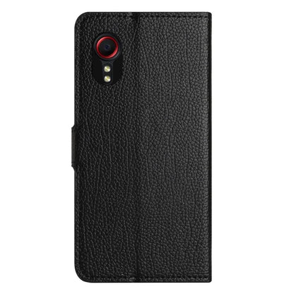 For Samsung Galaxy Xcover 7 Cell Phone Case Litchi Texture PU Leather Wallet Stand Anti-drop Cover