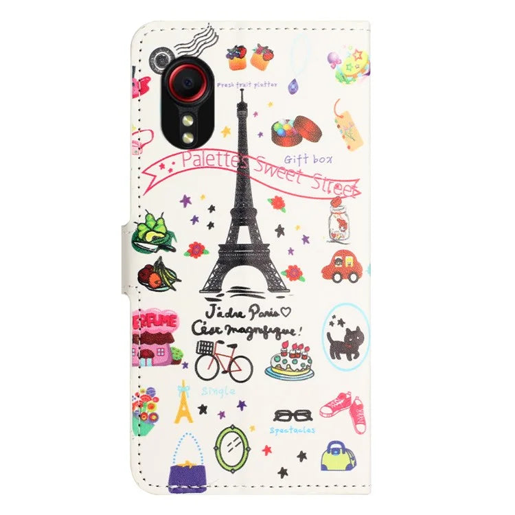 For Samsung Galaxy Xcover 7Case Leather Printed Pattern Phone Protective Cover