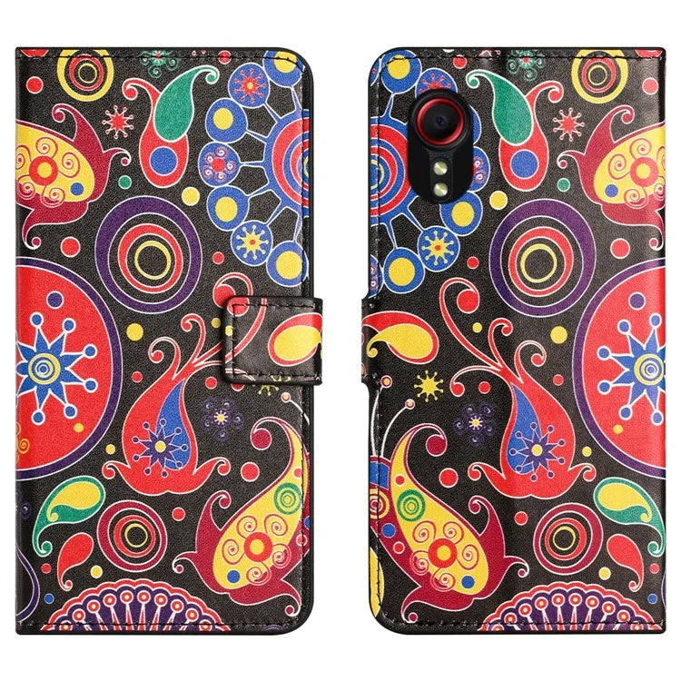 For Samsung Galaxy Xcover 7Case Leather Printed Pattern Phone Protective Cover
