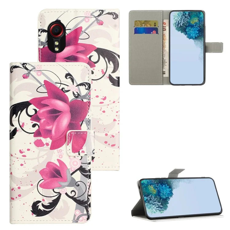 For Samsung Galaxy Xcover 7Case Leather Printed Pattern Phone Protective Cover