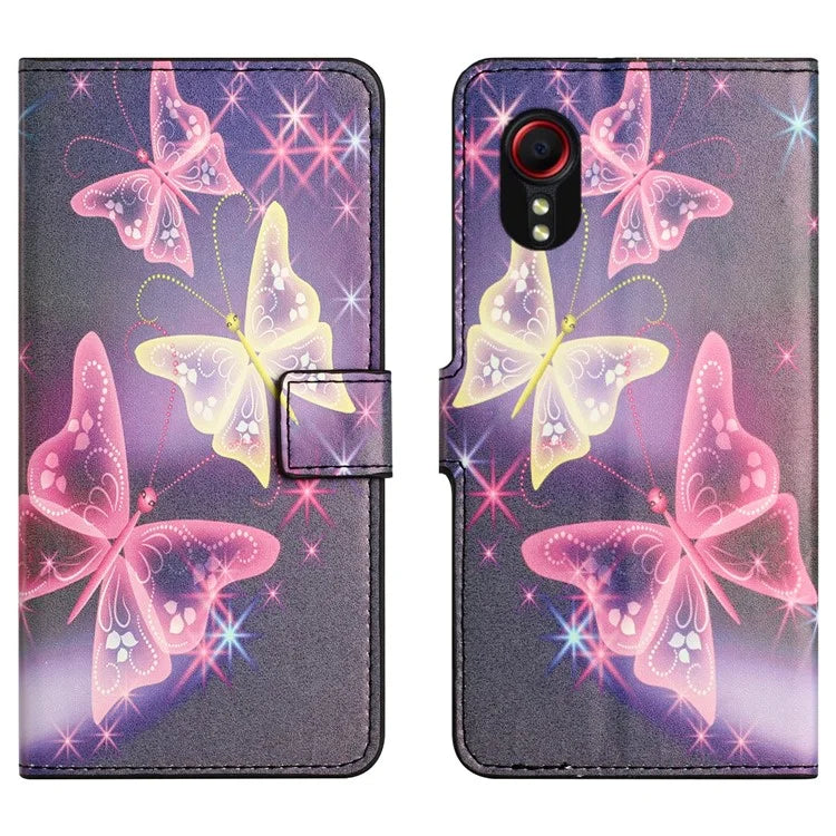 For Samsung Galaxy Xcover 7Case Leather Printed Pattern Phone Protective Cover