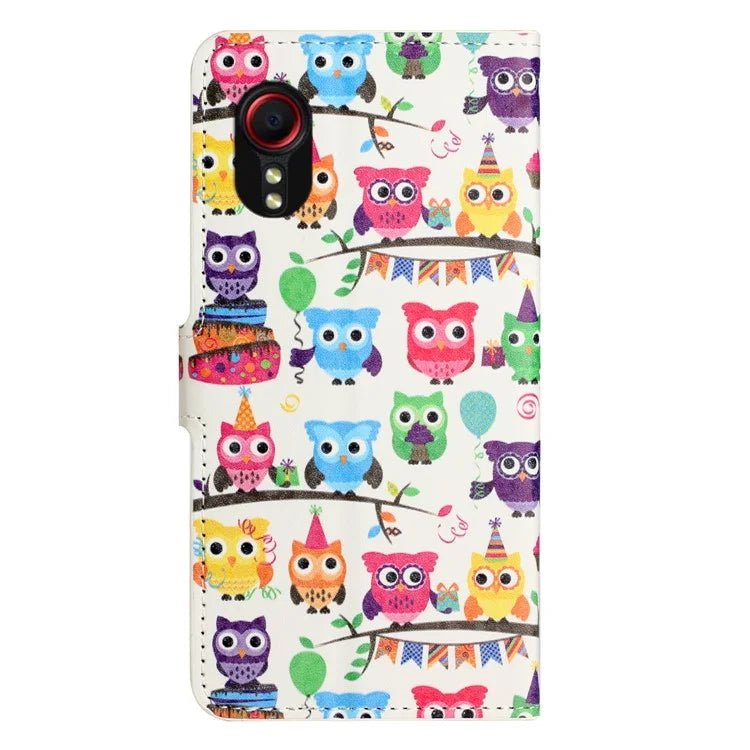 For Samsung Galaxy Xcover 7Case Leather Printed Pattern Phone Protective Cover