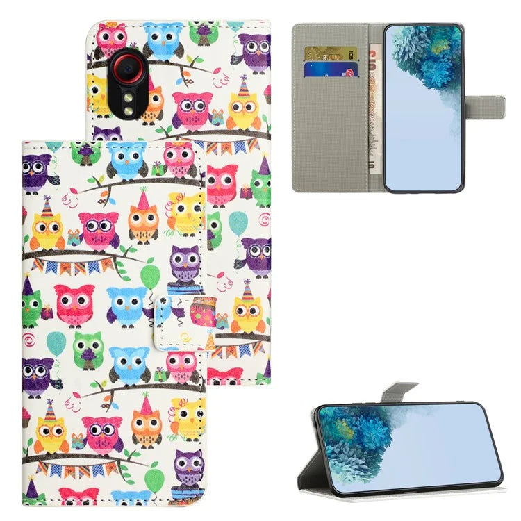 For Samsung Galaxy Xcover 7Case Leather Printed Pattern Phone Protective Cover