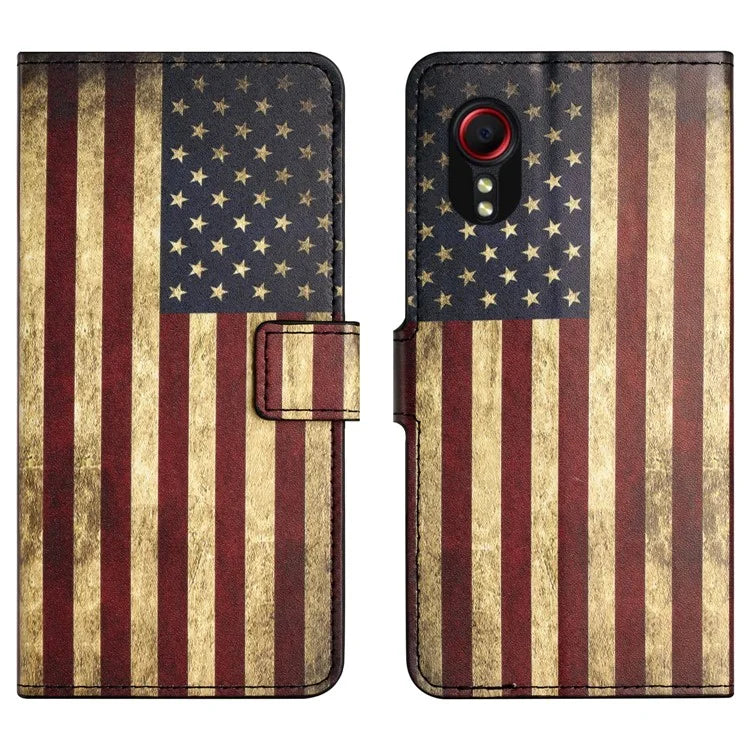 For Samsung Galaxy Xcover 7Case Leather Printed Pattern Phone Protective Cover