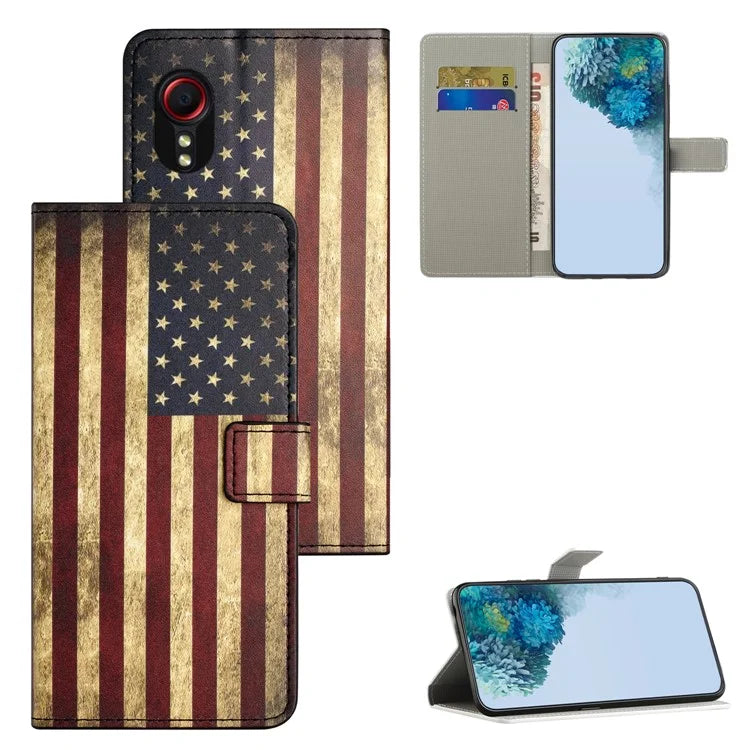 For Samsung Galaxy Xcover 7Case Leather Printed Pattern Phone Protective Cover