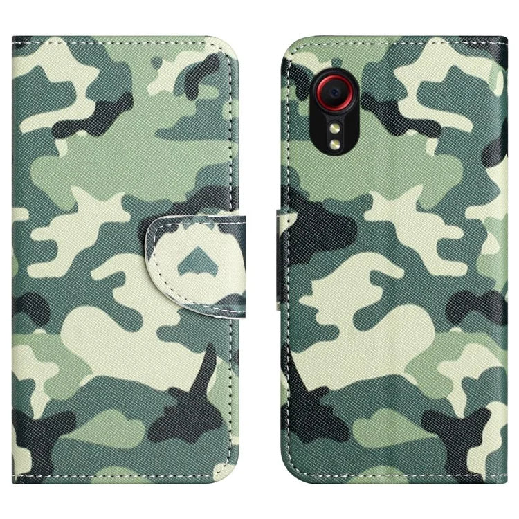 For Samsung Galaxy Xcover 7 Magnetic Phone Case Pattern Printing Folio Sand Cover