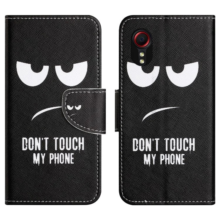 For Samsung Galaxy Xcover 7 Magnetic Phone Case Pattern Printing Folio Sand Cover