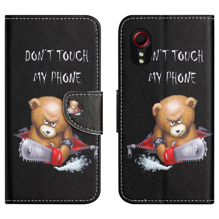 For Samsung Galaxy Xcover 7 Magnetic Phone Case Pattern Printing Folio Sand Cover
