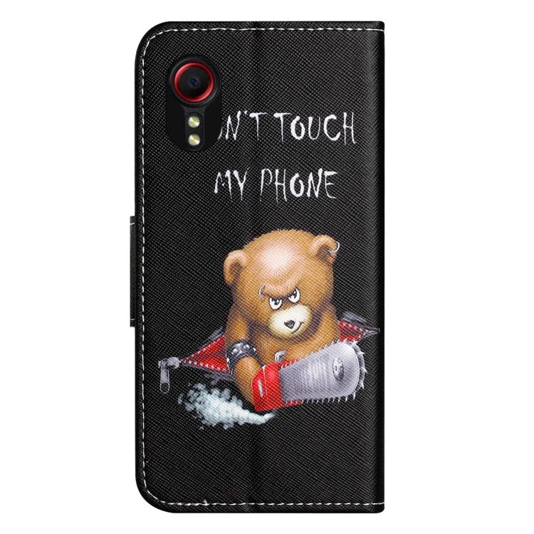 For Samsung Galaxy Xcover 7 Magnetic Phone Case Pattern Printing Folio Sand Cover