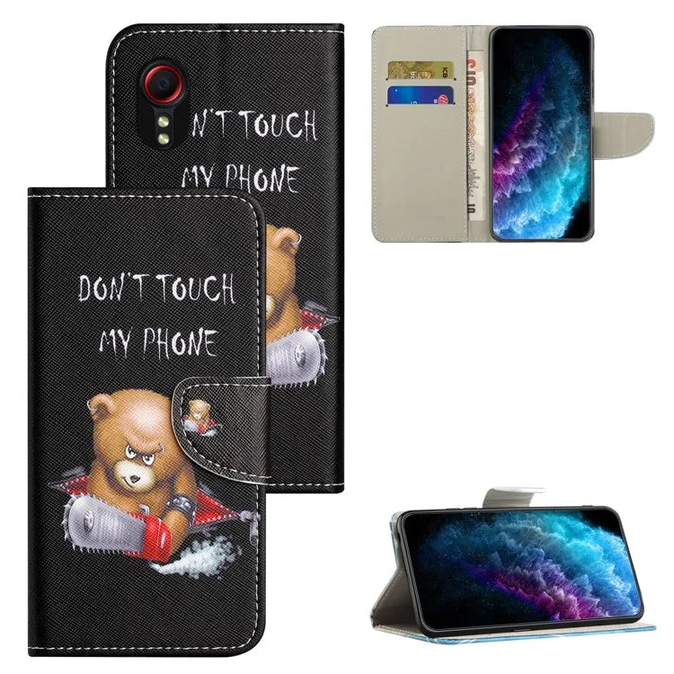 For Samsung Galaxy Xcover 7 Magnetic Phone Case Pattern Printing Folio Sand Cover