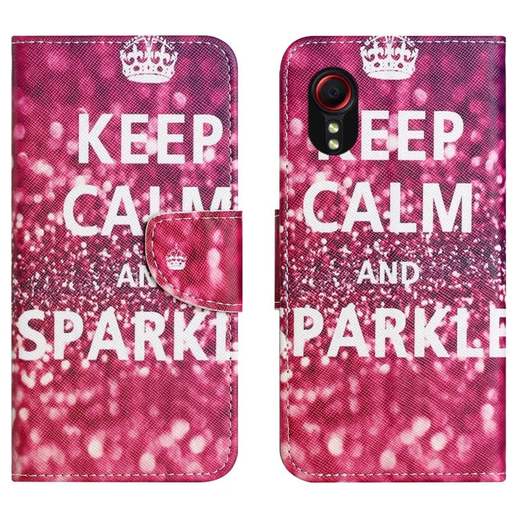 For Samsung Galaxy Xcover 7 Magnetic Phone Case Pattern Printing Folio Sand Cover