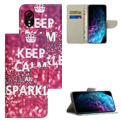 For Samsung Galaxy Xcover 7 Magnetic Phone Case Pattern Printing Folio Sand Cover
