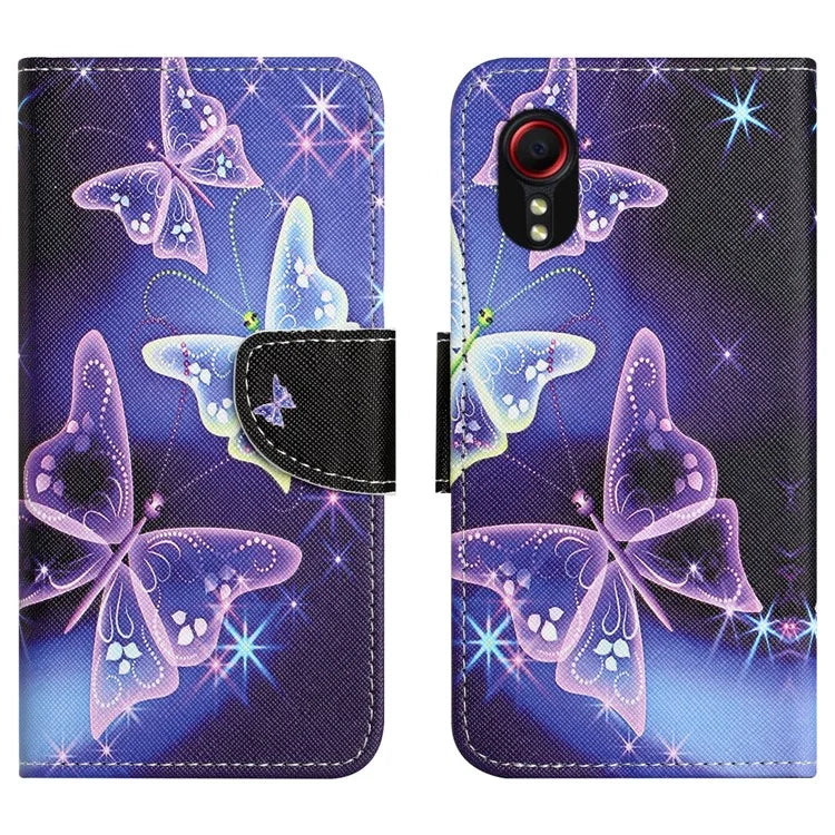 For Samsung Galaxy Xcover 7 Magnetic Phone Case Pattern Printing Folio Sand Cover