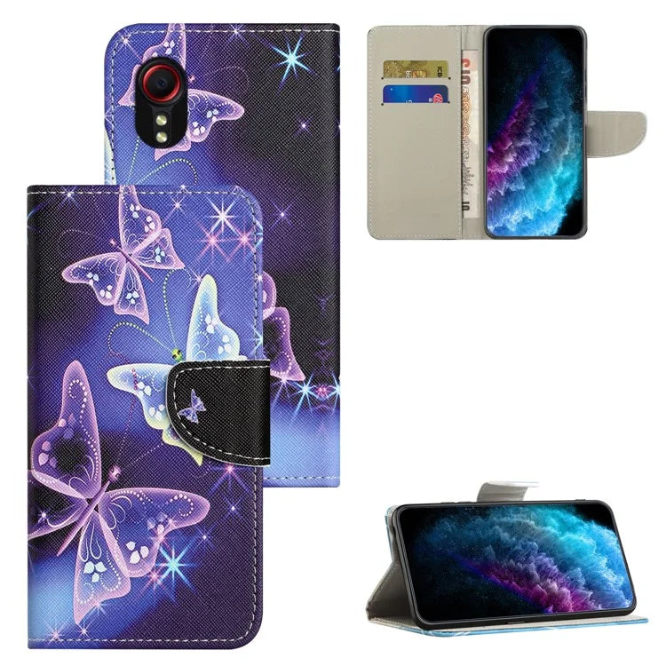 For Samsung Galaxy Xcover 7 Magnetic Phone Case Pattern Printing Folio Sand Cover
