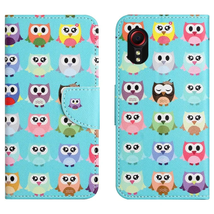 For Samsung Galaxy Xcover 7 Magnetic Phone Case Pattern Printing Folio Sand Cover