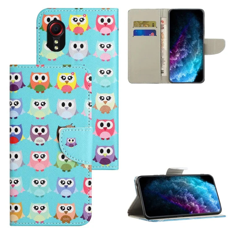For Samsung Galaxy Xcover 7 Magnetic Phone Case Pattern Printing Folio Sand Cover