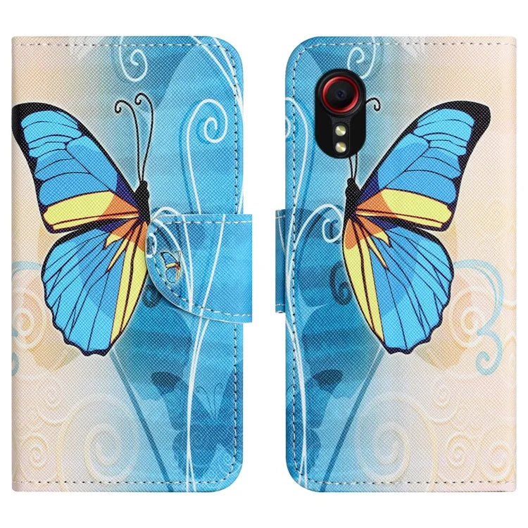 For Samsung Galaxy Xcover 7 Magnetic Phone Case Pattern Printing Folio Sand Cover