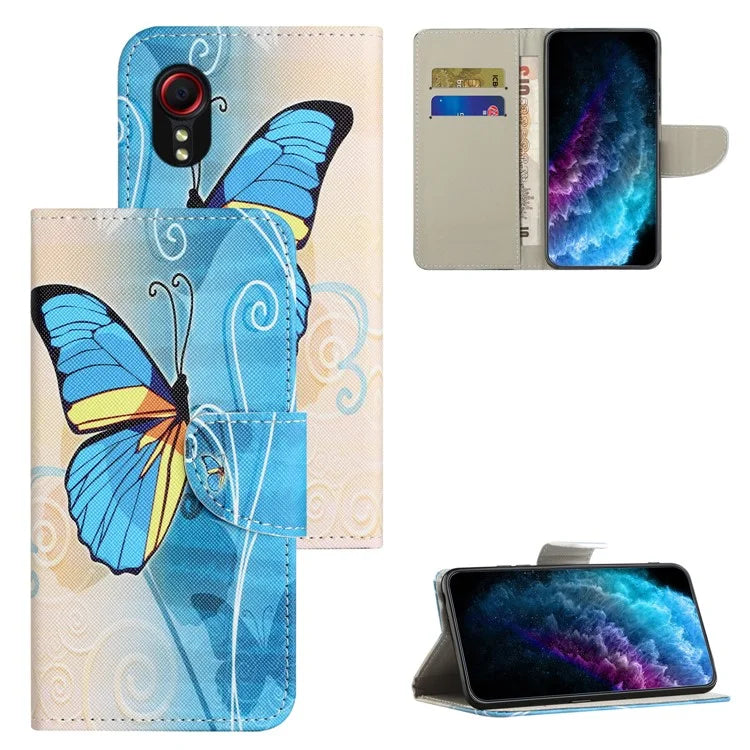 For Samsung Galaxy Xcover 7 Magnetic Phone Case Pattern Printing Folio Sand Cover