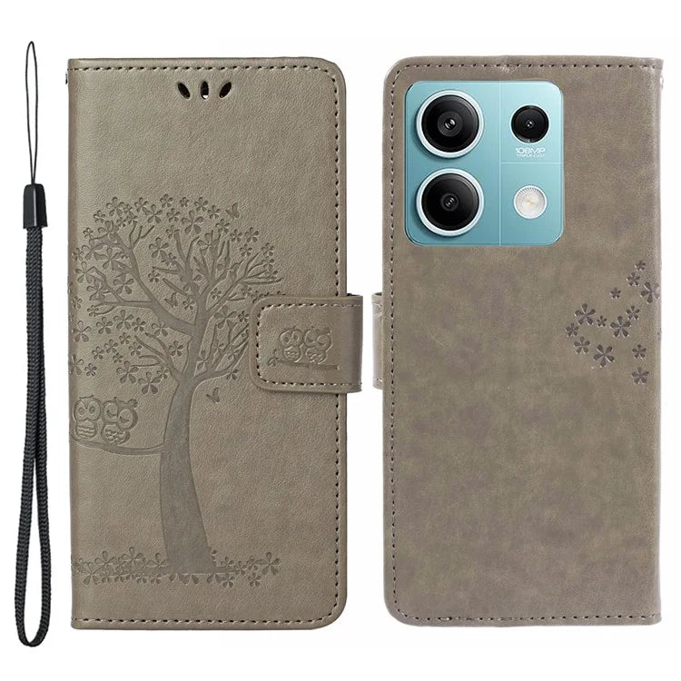 For Xiaomi Redmi Note 13 Pro 5G / Poco X6 5G Cell Phone Case Imprinted Anti-fall Leather Wallet Cover