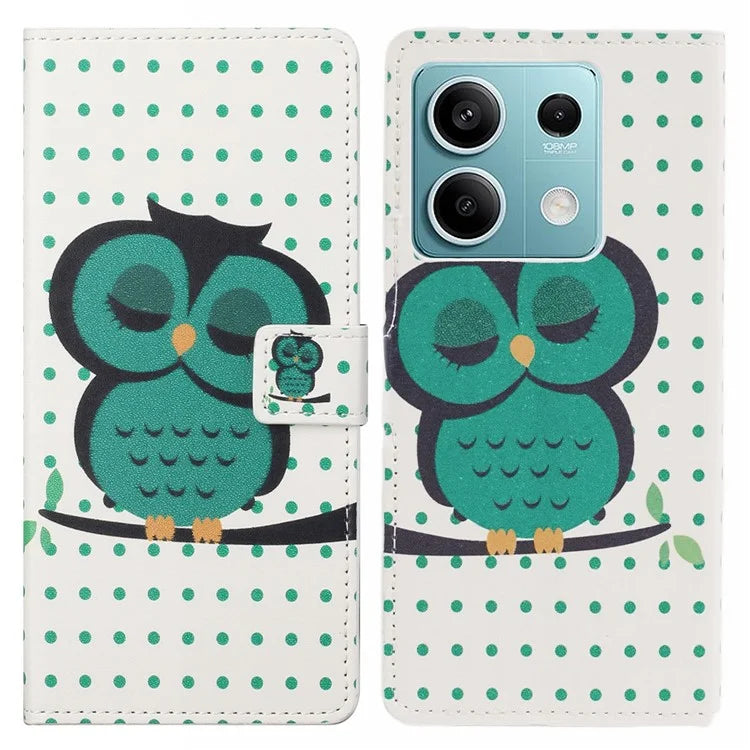 For Xiaomi Redmi Note 13 Pro 5G / Poco X6 5G Case Pattern Printing Folio PU Leather Phone Cover