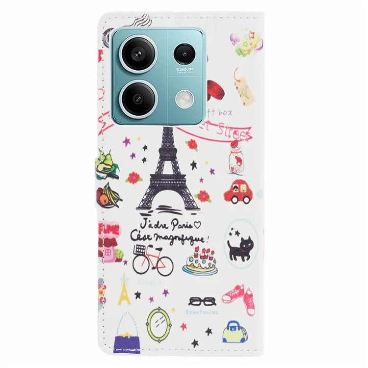 For Xiaomi Redmi Note 13 Pro 5G / Poco X6 5G Case Pattern Printing Folio PU Leather Phone Cover