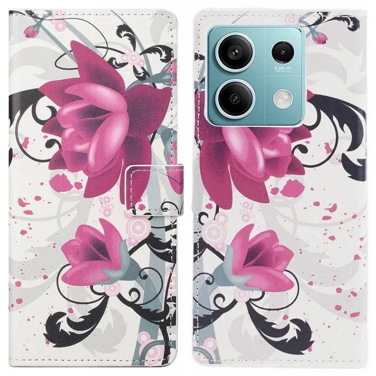 For Xiaomi Redmi Note 13 Pro 5G / Poco X6 5G Case Pattern Printing Folio PU Leather Phone Cover