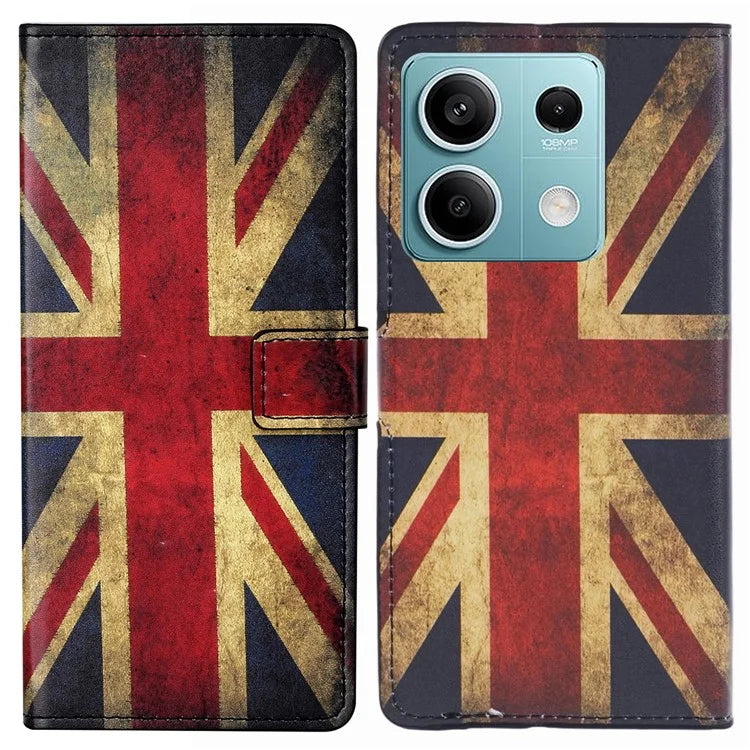 For Xiaomi Redmi Note 13 Pro 5G / Poco X6 5G Case Pattern Printing Folio PU Leather Phone Cover