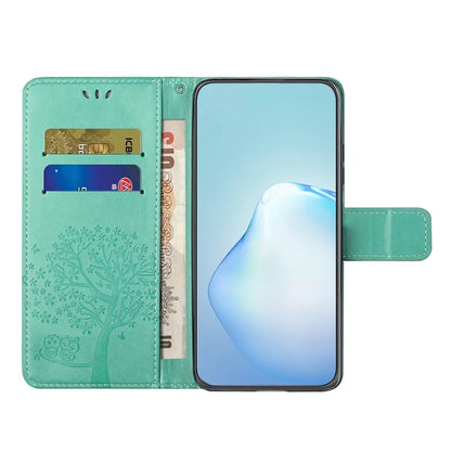 For Samsung Galaxy Xcover 7 Cell Phone Case Owl Tree Imprinted Leather Folding Stand Cover