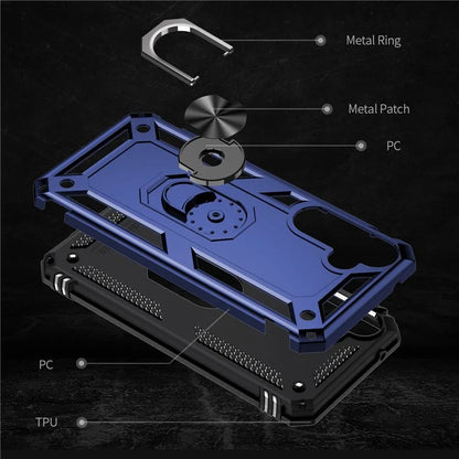 For Samsung Galaxy A35 5G Cell Phone Case Ring Kickstand TPU+PC Drop-proof Back Cover