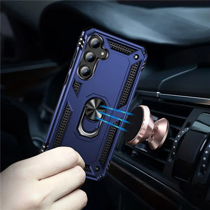 For Samsung Galaxy A35 5G Cell Phone Case Ring Kickstand TPU+PC Drop-proof Back Cover