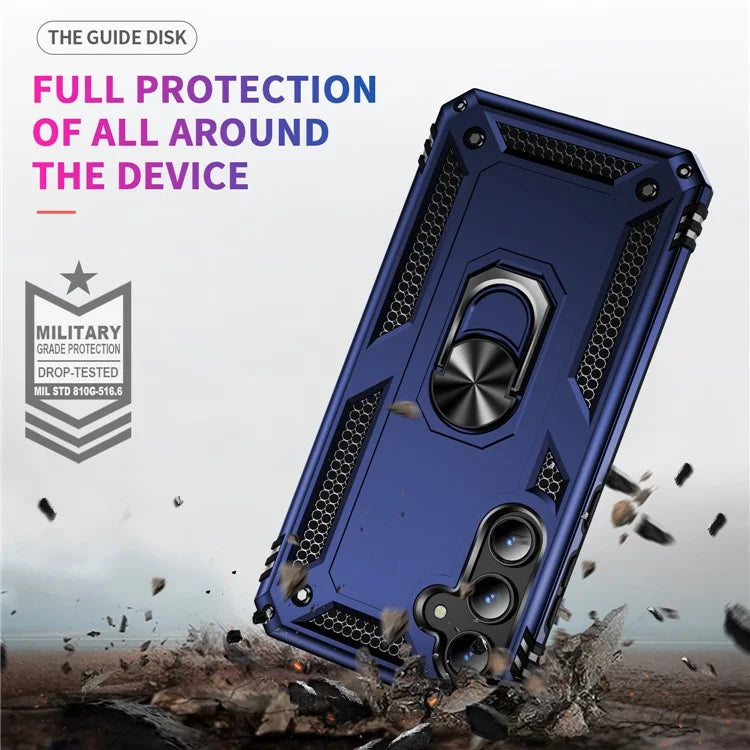 For Samsung Galaxy A35 5G Cell Phone Case Ring Kickstand TPU+PC Drop-proof Back Cover