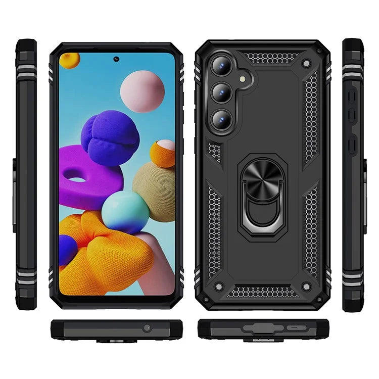 For Samsung Galaxy A35 5G Cell Phone Case Ring Kickstand TPU+PC Drop-proof Back Cover