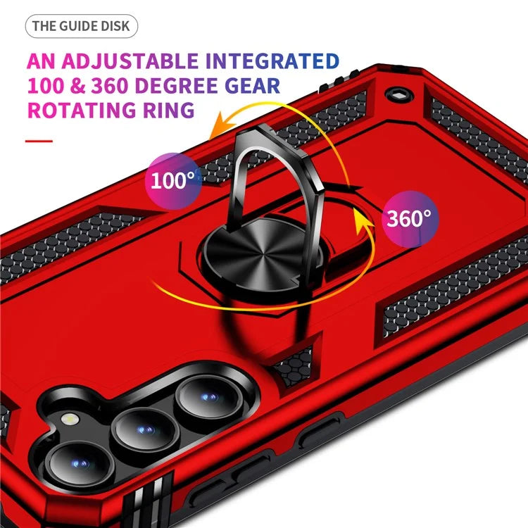 For Samsung Galaxy A35 5G Cell Phone Case Ring Kickstand TPU+PC Drop-proof Back Cover