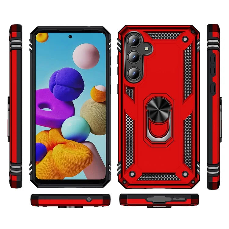 For Samsung Galaxy A35 5G Cell Phone Case Ring Kickstand TPU+PC Drop-proof Back Cover
