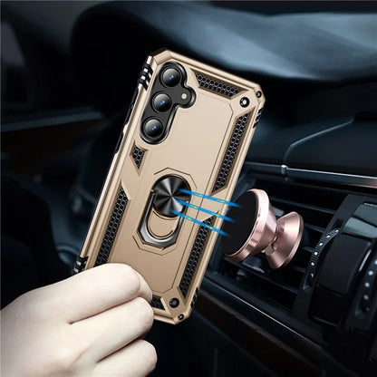 For Samsung Galaxy A35 5G Cell Phone Case Ring Kickstand TPU+PC Drop-proof Back Cover