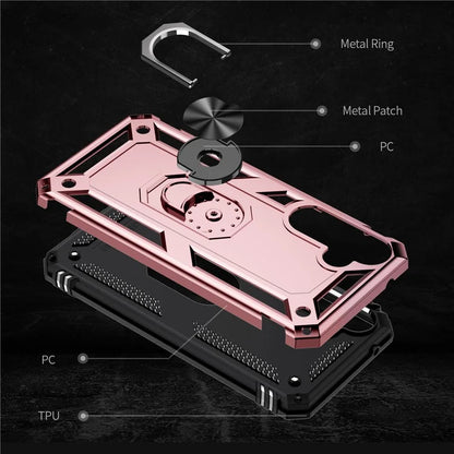 For Samsung Galaxy A35 5G Cell Phone Case Ring Kickstand TPU+PC Drop-proof Back Cover