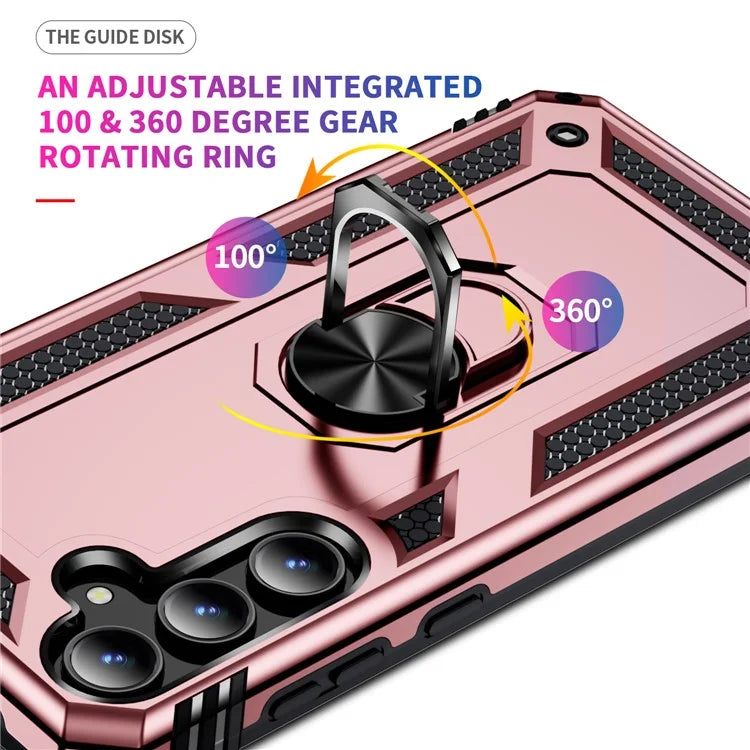 For Samsung Galaxy A35 5G Cell Phone Case Ring Kickstand TPU+PC Drop-proof Back Cover