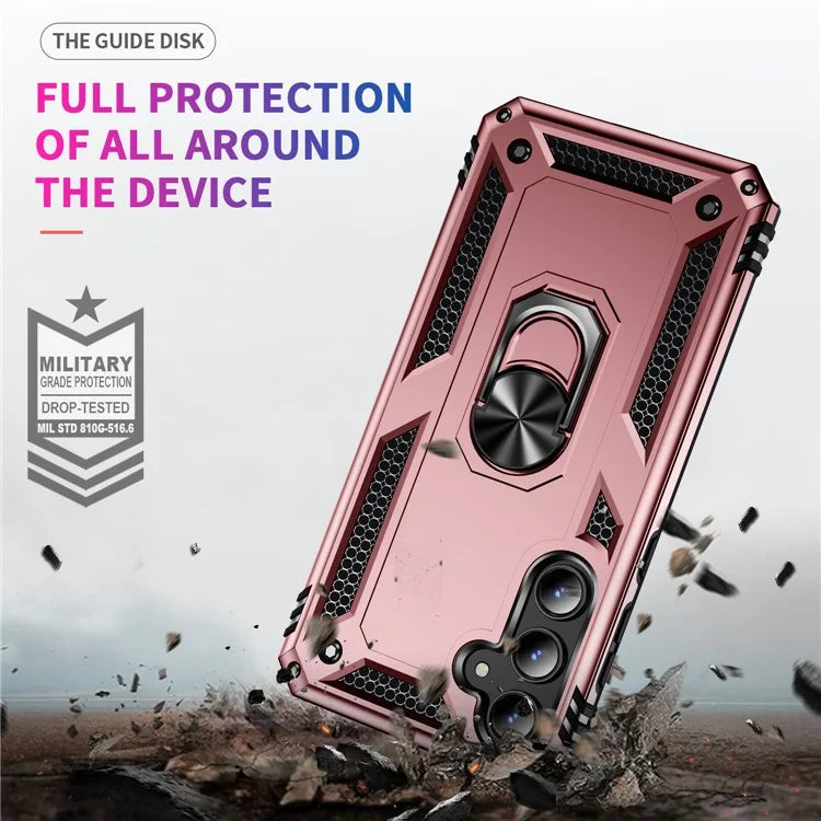 For Samsung Galaxy A35 5G Cell Phone Case Ring Kickstand TPU+PC Drop-proof Back Cover