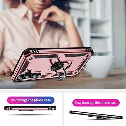For Samsung Galaxy A35 5G Cell Phone Case Ring Kickstand TPU+PC Drop-proof Back Cover