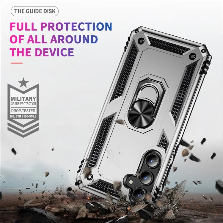 For Samsung Galaxy A35 5G Cell Phone Case Ring Kickstand TPU+PC Drop-proof Back Cover