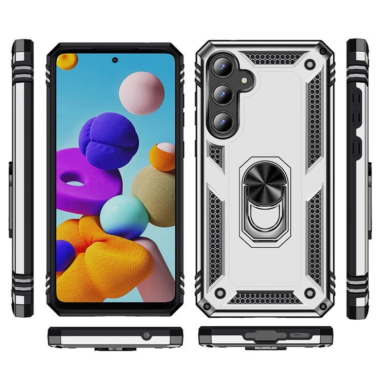 For Samsung Galaxy A35 5G Cell Phone Case Ring Kickstand TPU+PC Drop-proof Back Cover