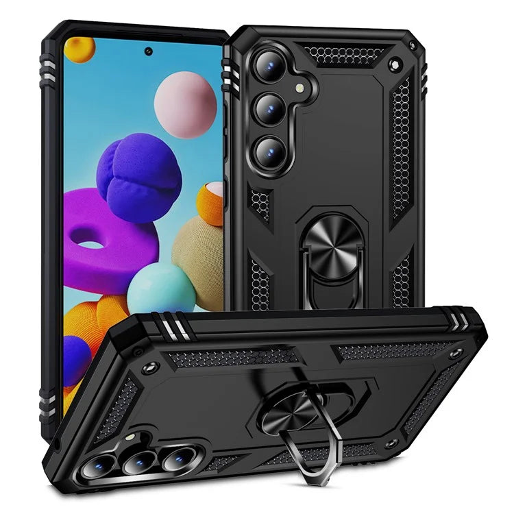 For Samsung Galaxy A55 5G Cell Phone Case Anti-scratch TPU+PC Cover with Ring Kickstand