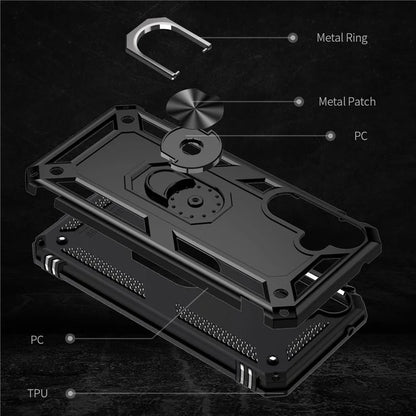 For Samsung Galaxy A55 5G Cell Phone Case Anti-scratch TPU+PC Cover with Ring Kickstand