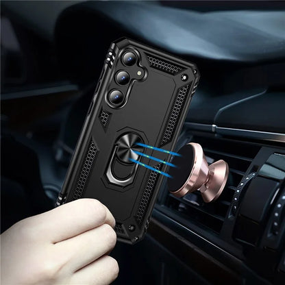 For Samsung Galaxy A55 5G Cell Phone Case Anti-scratch TPU+PC Cover with Ring Kickstand