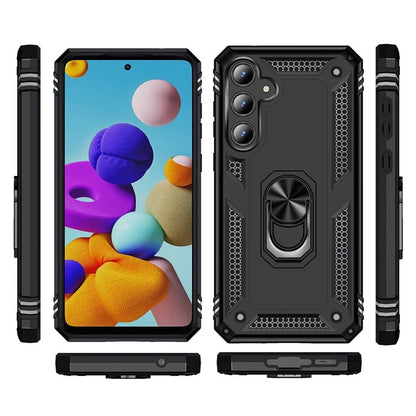 For Samsung Galaxy A55 5G Cell Phone Case Anti-scratch TPU+PC Cover with Ring Kickstand