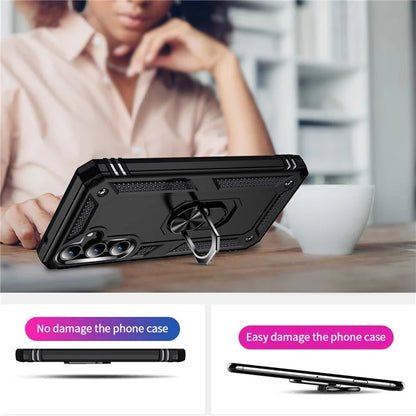 For Samsung Galaxy A55 5G Cell Phone Case Anti-scratch TPU+PC Cover with Ring Kickstand